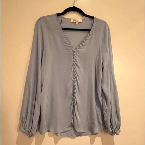 100% Silk Shariana Joie Long Sleeve Blouse - Picture 4 of 6